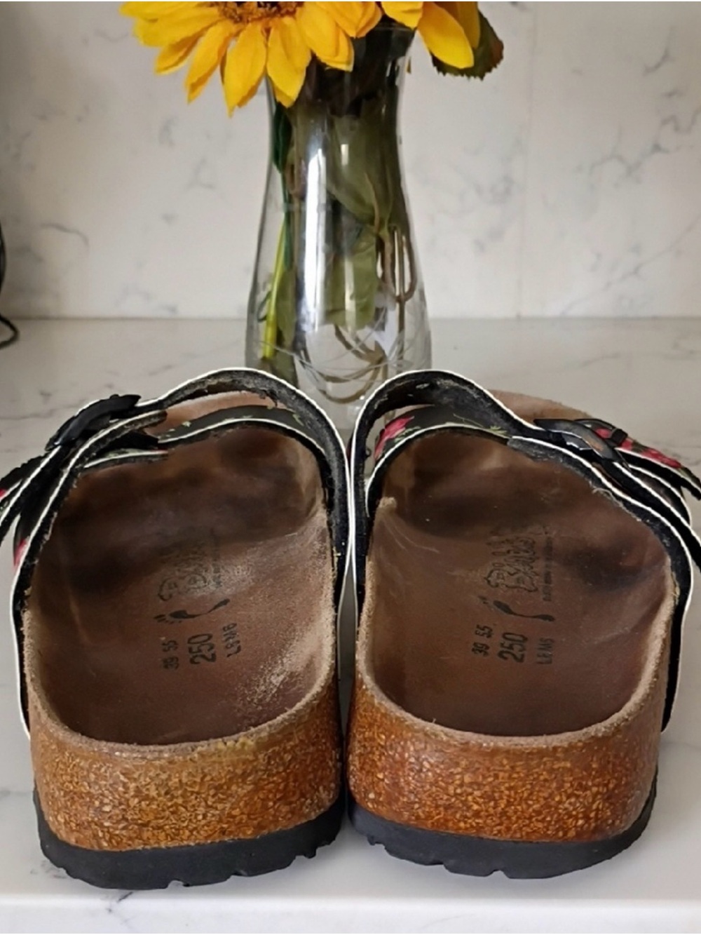 Birkenstock Black Floral Double-Strap Sandals - Picture 5 of 8